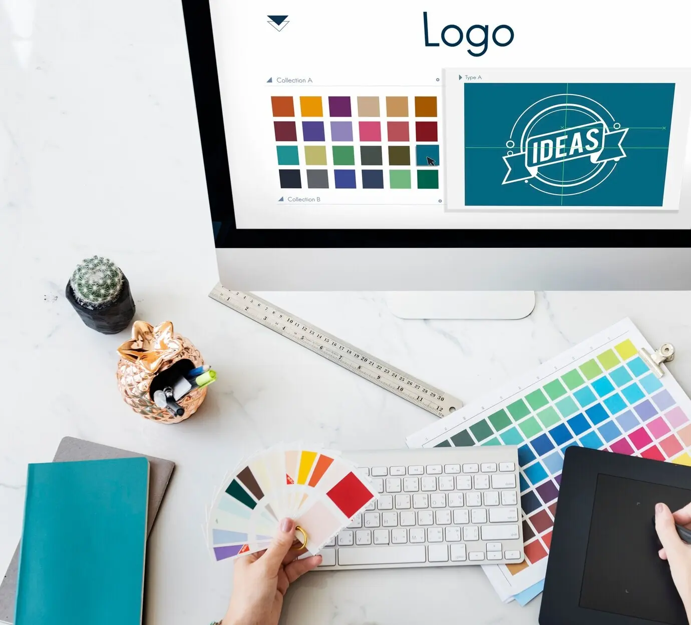 Logo „Sei kreativ“ – Inspirations- und Designkonzept