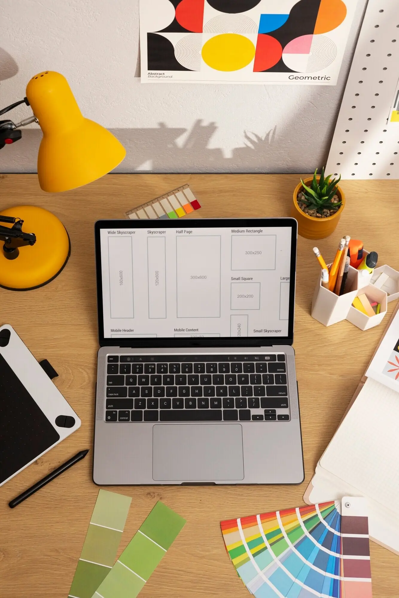 Stillleben eines Grafikdesignstudios